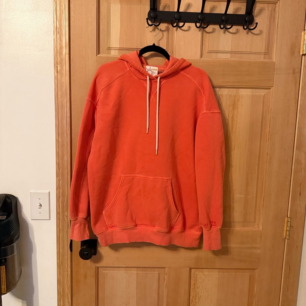 Aerie | OFFLINE Cloud Fleece Hoodie Starburst Orange Small - Picture 6 of 12